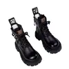 Botas Martin de suela gruesa, que aumentan la altura, estilo británico para mujer, nueva colección de invierno 2026, forradas de polar y engrosadas para abrigar, botas de plataforma de algodón impermeables