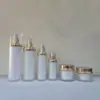 Spray Blanco Perla Elegante de 30 ml/50 ml Botella con Bomba de Presión Botella de Tónico de Doble Capa de 100 ml/120 ml