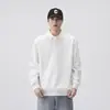 Moletom Gola Camisa Retro Americana Falso Duas Peças para Homem, Novo Top Casual Tendência de Alta Qualidade para Primavera e Outono, Algodão Cinza Floral Leve