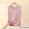 Camisola Modal de Alça Larga Plus Size para Mulheres, Verão com Caimento Solto, Camada Base Emagrecedora, Top Fino sem Mangas para Usar por Baixo