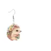 Pendientes Acrílicos Lindos de Erizo Pequeño de Año Nuevo Transfronterizos Pendientes de Animalitos Pequeños Decoración de Oreja Acrílica