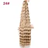 Aubes Cabello Sintético Paquete de Crochet para Cabello Onda Profunda Cabello a Granel 30 Pulgadas 120g Paquete de Cabello para Mujeres