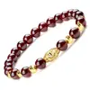 Pulsera de Perlas Doradas y Granate Rojo Natural para Mujer, Pulsera de Perlas Pequeñas y Perlas de Transferencia, Suministro para Regalo de Cumpleaños