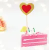 Cartão de inserção para bolo de amor de camada dupla brilhante com glitter rosa amor terno inserção brilhante 6 peças por pacote
