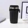 Taza Termo de Acero Inoxidable 304 Modelo Nuevo Transfronterizo, Taza de Café Octagonal Simple, Taza Portátil Elegante con Tapa abatible