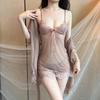 Roupa íntima sexy estilo europeu e americano, conjunto de três peças sexy para ficar em casa, saia com suspensório de renda e tule, geração de cabelo