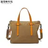 Bolso de mano informal para mujer, bolso diagonal de lona impermeable con primera capa de cuero, bolso de hombro de color sólido, suministro de fábrica desbordante