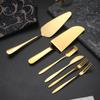 Juego de Espátula y Tenedor para Pasteles de Acero Inoxidable Chapado en Oro Tenedor de Postre y Fruta Herramientas Multifuncionales para Hornear Fabricante Directo Venta al por Mayor