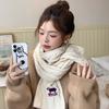Bufanda para Mujer 2024 Nueva Otoño e Invierno Estilo Coreano Retro Trenzado de Alta Gama Dopamina Cálida a Prueba de Frío Bufanda Bordada