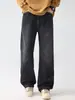 Ropa de Hombre Fengshe / Nuevo Estilo Otoño-Invierno 2026 Cintura Semi-Elástica Sin Estirar Jeans Rectos Holgados Estilo Americano Pantalones Largos