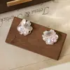 Pendientes de Perla Rosa Manta para Mujer, Pendientes con Diseño de Flor y Lazo Nicho, Accesorios para Orejas Versátiles de Lujo Ligero de Gama Alta