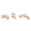 Aretes Serie Oro Rosa F136 Aleación de Titanio 2 Piezas G23 Titanio Rosca Interna Zirconia Studs Labret Aretes Joyería para Piercing