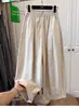 Calça Harem Feminina Vintage de Cor Sólida com Cordão, Cropped e Perna Larga, Novo Design para Outono e Verão, Estilosa, Solta, Casual, Estilo Scimitar