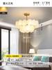Lustre de luxo acessível francês para sala de estar, quarto principal, luminária de cristal simples pós-moderna, luminárias populares criativas de concha para restaurante, quarto