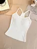 6341# Top Regata Slim com Estampa de Bolinhas para Mulheres Casual Versátil Camada Base Roupa Íntima Lindo Top para Usar por Cima com Costas Bonitas