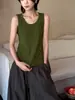 Linho início do outono novo estilo coreano simples versátil colete sem mangas para mulheres design 2026 casual costurado top interno