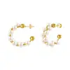 Nuevos Pendientes de Perlas Semicirculares en Forma de C, Estilo Fresco, Pendientes de Alta Gama, Joyería para Orejas Retro para Mujeres