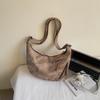 2025 Nueva Bolsa Dumpling de Gran Capacidad para Viajeros, Color Puro, Estilo Coreano, Moda Casual, Versátil, de Un Hombro, Cruzada para Mujer