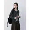 Suéter Falso de Dos Piezas para Mujer Estilo Delgado de Principios de Otoño Cardigan de Punto Usable Estilo Pequeño Chanel Top 25821
