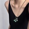 Collar Zen Chino Nuevo Antiguo Nicho Doble Capa Estilo Étnico Vintage Colgante de Pluma Collar de Hilo de Cera Largo para Mujer Algodón