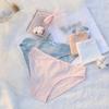 Ropa interior femenina personalizada de algodón puro de 40 hilos con lazos, bonita y transpirable, talla grande, de cintura media.