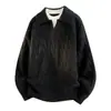 Suéter de Punto Casual con Cuello en V para Hombre, Estilo Coreano de Otoño, Jersey Holgado, Polo de Alta Gama Estilo Old Money