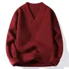 Item popular em estoque, produto popular transfronteiriço, novo suéter de gola V casual com espessura para outono e inverno, malha básica, tamanhos grandes