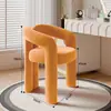 Banqueta de Maquiagem da Moda para Quarto de Menina, Banqueta de Maquiagem de Luxo Leve para Closet, Cadeira de Manicure com Encosto, Cadeira de Designer com Encosto Alto
