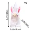 Directamente del fabricante: Conejo de Pascua 2026 Tela Transfronteriza Muñeco Lindo Sin Rostro Decoración Figura de Gnomo Gris y Blanco