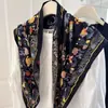 Cachecol Triangular Floral Cachecol de Seda Estampado/Bolsa de Cintura Floral de Veludo para Mulheres Decoração em Camadas Acessório Versátil de Nicho e Tendência