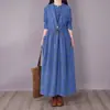 Vestido Largo Casual con Cinturón de Lazo Estampado Floral Artístico Retro Nuevo Otoño 2026