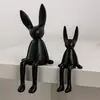 Macaron Caricatura Creativa Postura Sentada Conejo de Orejas Largas Adornos de Lujo Ligero de Alta Gama Decoraciones para Sala de Estar Mueble de TV Gabinete de Vino Entrada