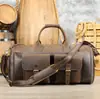 Bolsa de Equipaje para Hombre de Cuero Crazy Horse de Comercio Exterior, Bolsa de Viaje de Alta Gama con Compartimento para Zapatos, Bolsa Portátil Grande de Capacidad para Fitness para Hombre al por Mayor