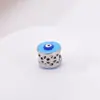 2025 Nuevo Panjia Exportación Aleación Hueca Azul Ojo Grande Cuentas Pulsera DIY Accesorios Joyería Mayoreo
