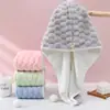Gorro de secado de pelo de rejilla de nube de doble capa absorción de agua secado rápido turbante secar el pelo toalla para secar el pelo fortalecer absorción de agua gorro de baño