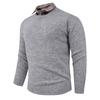 Suéter Informal Perezoso de Punto Falso de Dos Piezas con Cuello Redondo Ligeramente Holgado, Nuevo para Otoño e Invierno, para Hombre, Amazon Transfronterizo 2025