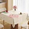Mantel Cuadrado de Dibujos Animados Impermeable y a Prueba de Aceite Sin Lavar Cubierta Cuadrada para Mesa de Comedor Mesa de Café con Sentido de Atmósfera Mantel de Mesa de Comedor de PVC Resistente al Calor