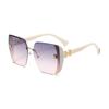 Gafas de Sol con Marco Grande y Polvo de Brillo para Mujer H-Home de Alto Nivel Ins Casual Combinan con Todo Gafas de Sol para Mujer Tendencia