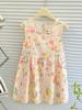 Vestido Fino de Verano para Niñas Algodón Burbuja Suelto Sin Mangas Vestido Chaleco Bebé Floral Casual Falda Larga