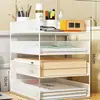 Suporte para Armazenamento de Arquivos Prateleira de Mesa de Escritório Porta-Arquivos Caixa de Armazenamento de Arquivos Organizador de Pastas de Mesa Escritório