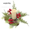 Nuevo portavelas de piña adorno decoración de Navidad accesorio para centro de mesa con velas de frutos rojos