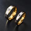 Moda Europea y Americana Anillos de Pareja Dorados Amor Eterno con Bordes Biselados, Anillos Eternos, Venta Directa de Fábrica