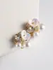 Joias da moda europeia e americana novos desejo Amazon AliExpress eBay populares Brincos de tarraxa flor concha cristal pérola