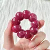 Brinquedo Redondo com Padrão Floral em Forma de Dente de Alho Torcido à Mão para Alívio de Estresse para Estudantes, Contas Budistas para Oração e Enfeites de Mão para Venda por Atacado