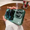 Funda de Teléfono Totalmente Chapada con Soporte de Gato KT y Espejo de Maquillaje para Chicas, Funda de Teléfono con Soporte Horizontal de Escritorio de Moda