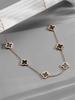 Nuevo Collar de Acero de Titanio de Trébol de Cuatro Hojas para Mujer Estudiante Moda Marca Grande Combinación Perfecta Sentido de Alta Gama Cadena para Clavícula de Trébol de Cuatro Hojas Dorado