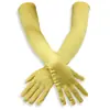Guantes Largos Color Negro Ding para Mujer Satén Elástico Guantes de Etiqueta para Vestido de Novia cosplay Colocación Guantes de Halloween
