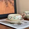 Série Flutuante Criativa Conjunto de Xícara e Pires de Café Caneca de Cerâmica Chá da Tarde no Escritório Xícara de Café Xícara de Água