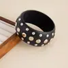 Joyería Transfronteriza Europea y Americana Moda Retro Remache de Estrella de Cinco Puntas Pulsera de Madera Ins Simple Elegante Combinable Joyería de Mano