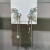 Pendientes de mariposa con borlas verdes en degradado, interesantes, de verano, dulces y frescos, para chicas Spice, de temperamento frío y alto, de nicho, de alta gama y con sentido para mujeres.